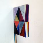 Homage to Sir Stanley Spencer, 2 facets, acrylic and nail varnish on gessoed panel, 3 x 16.5 x 8 cm